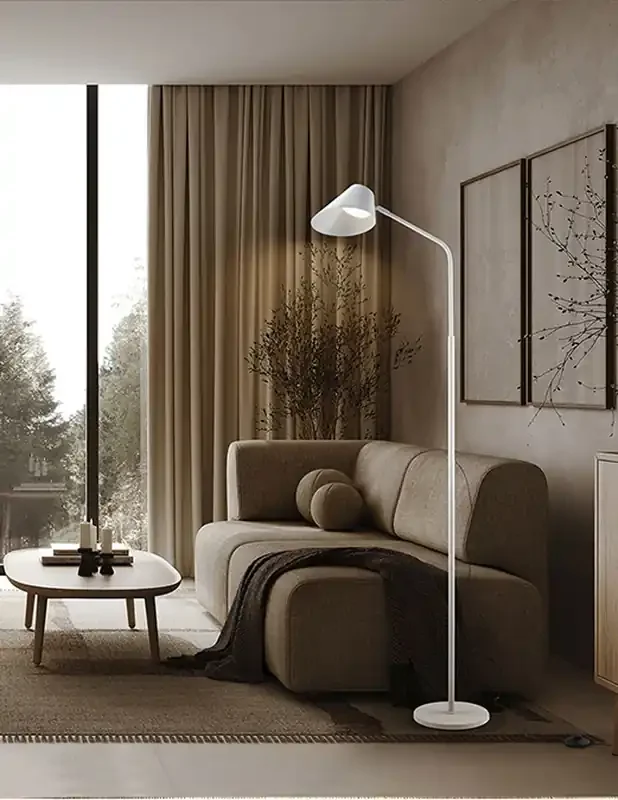 Esino, Lámpara de Pie 1 Luz Blanco Schuller