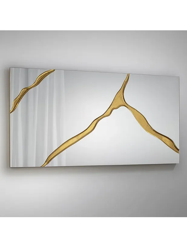 Espejo Surcos II Rectangular Pan de Oro