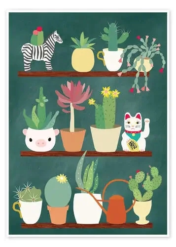 Estantería de un amante de cactus de Taika Tori