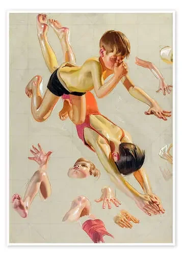 Estudio de natacion de Joseph Christian Leyendecker Master Collection