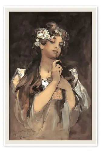 Estudio de una mujer de Alfons Mucha Master Collection