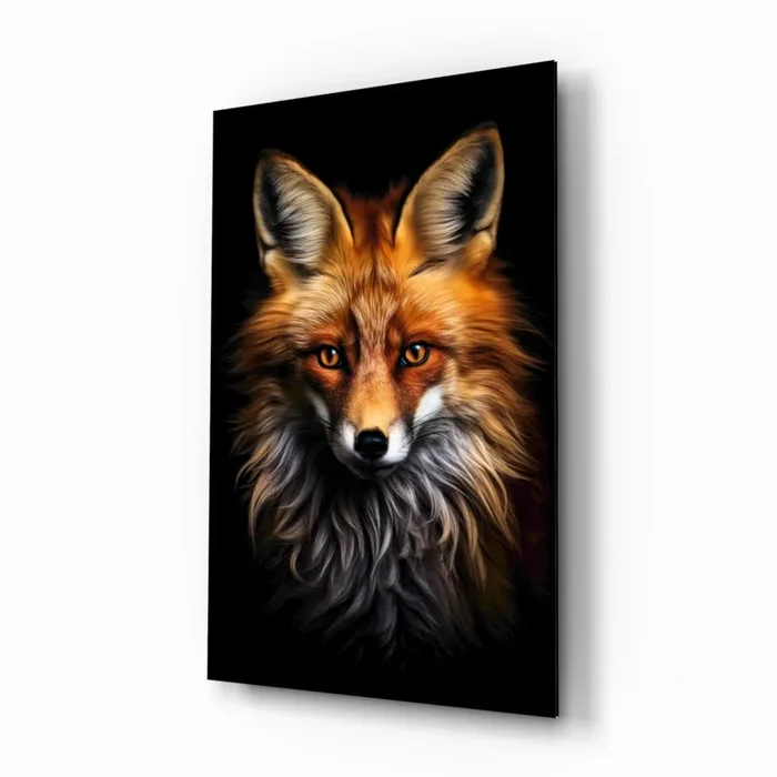 Eyes of the Fox Glass Wall Art Designer Collection – 28.5 » X 18 «