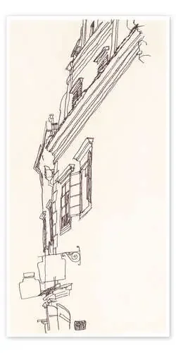 Fachada de una casa de Egon Schiele Master Collection
