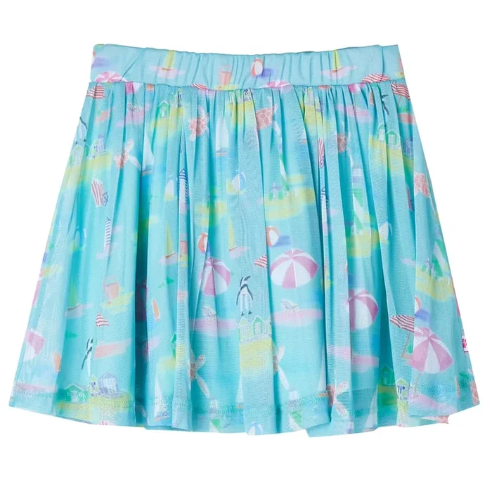 Falda plisada infantil color aguamarina claro 128
