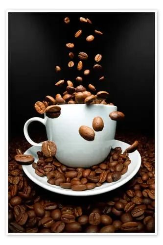 Falling coffee beans cup de pixelliebe