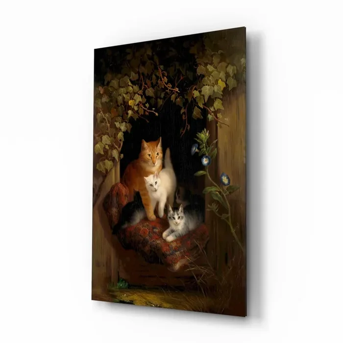 Family in the Window Glass Wall Art Designer Collection – 28.5 » X 18 «