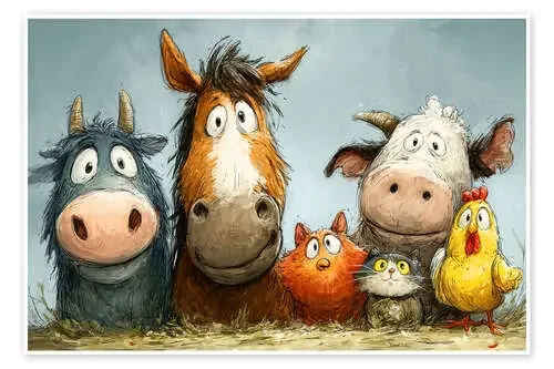 Farm animals looking puzzled de Thomas Klee