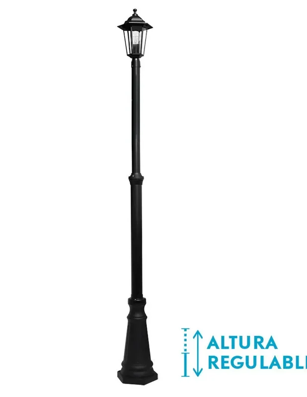 Farola Auriga 1 Luz Negra Altura Ajustable