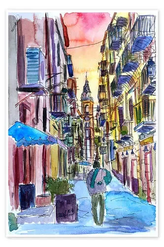 Fascinating Palermo Sicily Italy Street Scene de M. Bleichner