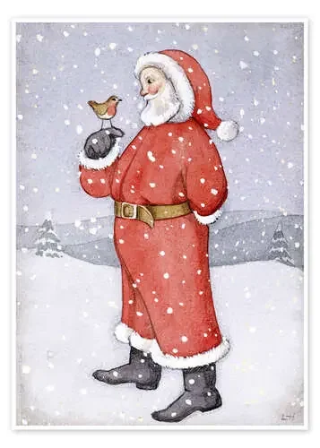 Father Christmas and a Robin de Lavinia Hamer Bridgeman Images