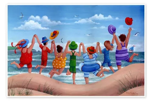 Fiesta en la playa, escena de arcoíris de Peter Adderley MGL Licensing