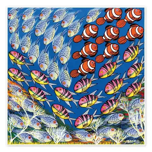 Fish in the triangle de Majidu Tanzania Art & Licensing