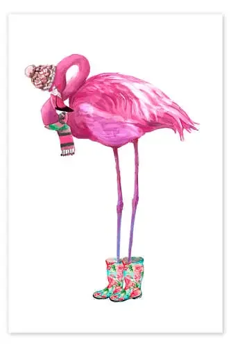 Flamenco rosa con botas de lluvia de Kidz Collection Editors Choice