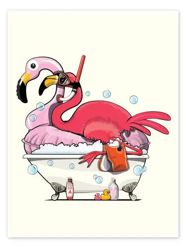 Flamingo divirtiéndose en la bañera de Wyatt9