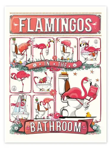 Flamingos in the Bathroom de Wyatt9