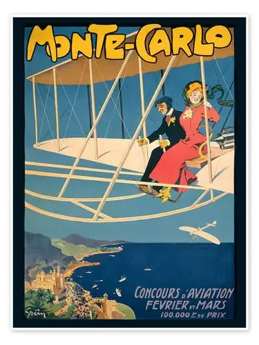 Flight Competition in Monaco, Poster, 1910 de Jules Alexandre Grün akg-images