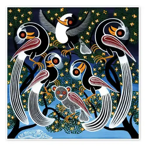 Flock of birds at bedtime de Mzuguno Tanzania Art & Licensing