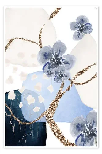 Floral Blue II de Sally Ann Moss 1x