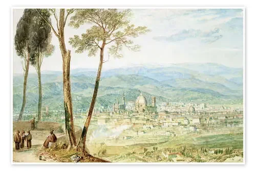 Florence from the road to Fiesole de Joseph Mallord William Turner Bridgeman Images