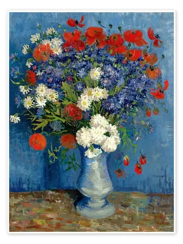 Florero con amapolas y acianos de Vincent van Gogh Bridgeman Images