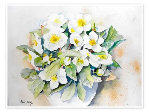 Flores blancas 3 de Maria Földy