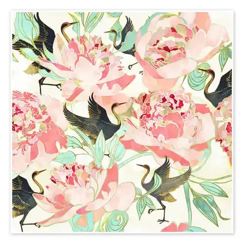 Flores y grullas de SpaceFrog Designs