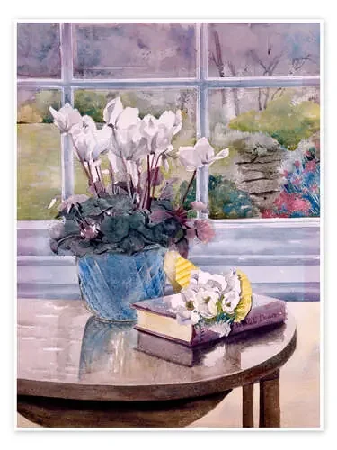 Flores y libro sobre la mesa de Julia Rowntree MGL Licensing