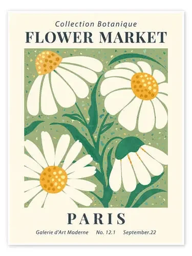 Flower Market, Paris, Chamomile de TAlex Exhibition Posters
