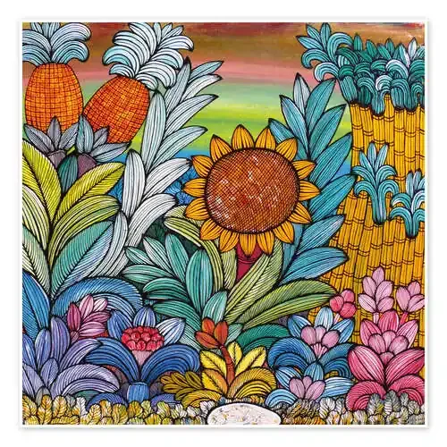 Flowery colors de Mzuguno Tanzania Art & Licensing