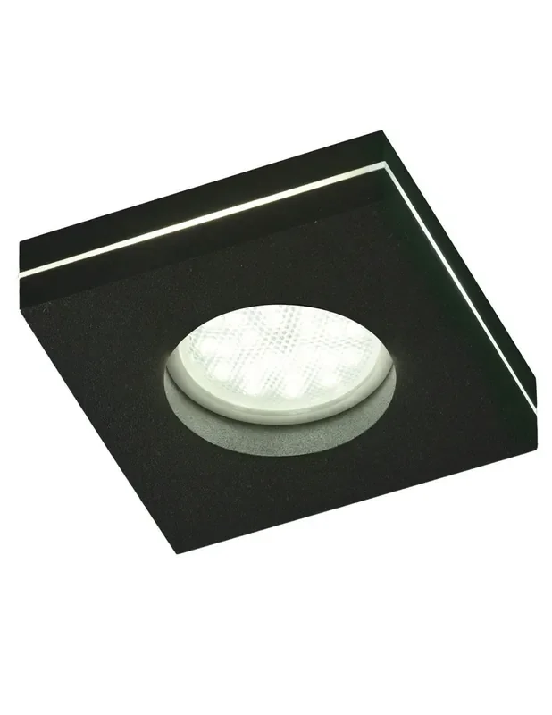 Foco de Empotrar Negro con Luz Lateral