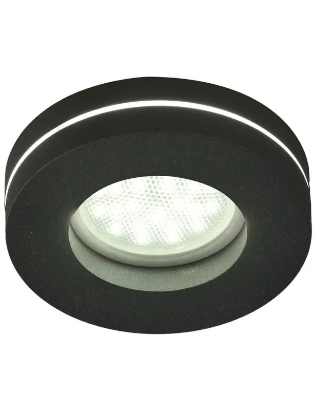 Foco Empotrable Negro con Luz Lateral