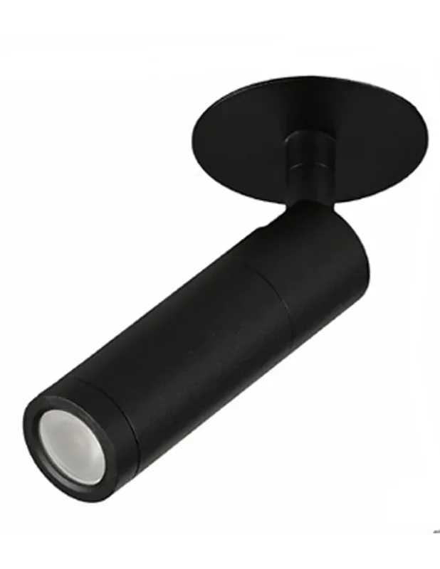 Foco Empotrar Negro Cilindro Orientable Reemplazable