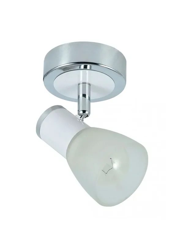 Foco Orientable Metal Blanco con Cristal