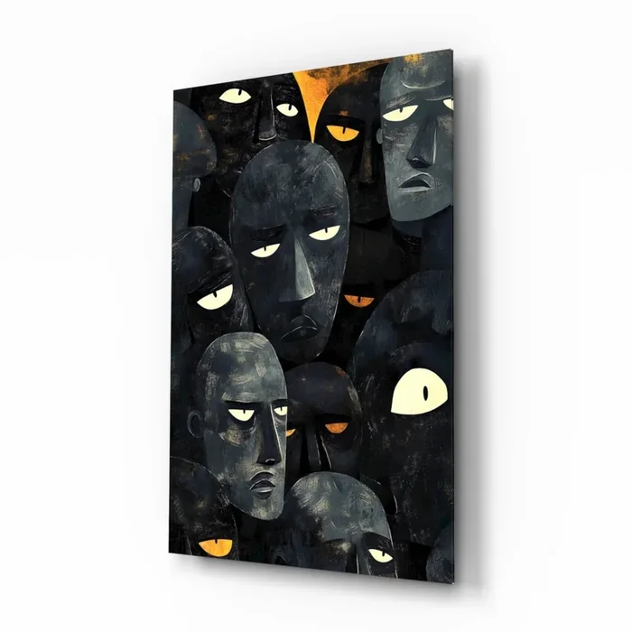 Foreign Faces Glass Wall Art Designer Collection – 28.5 » X 18 «