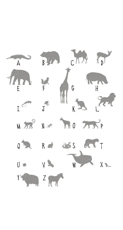 fotomural animales ABC gris de ESTAhome – 158923