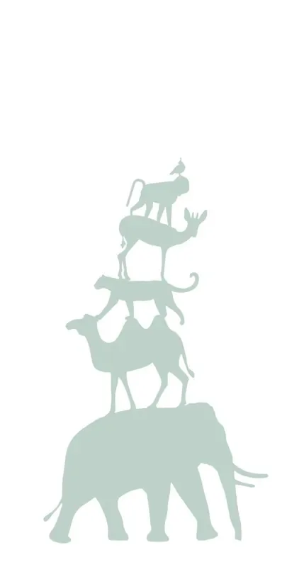 fotomural animales apilados menta verde de ESTAhome – 158921