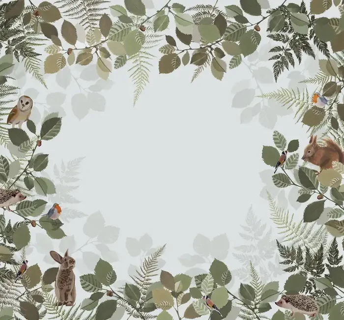 fotomural animales del bosque verde y marrón de ESTAhome – 159100
