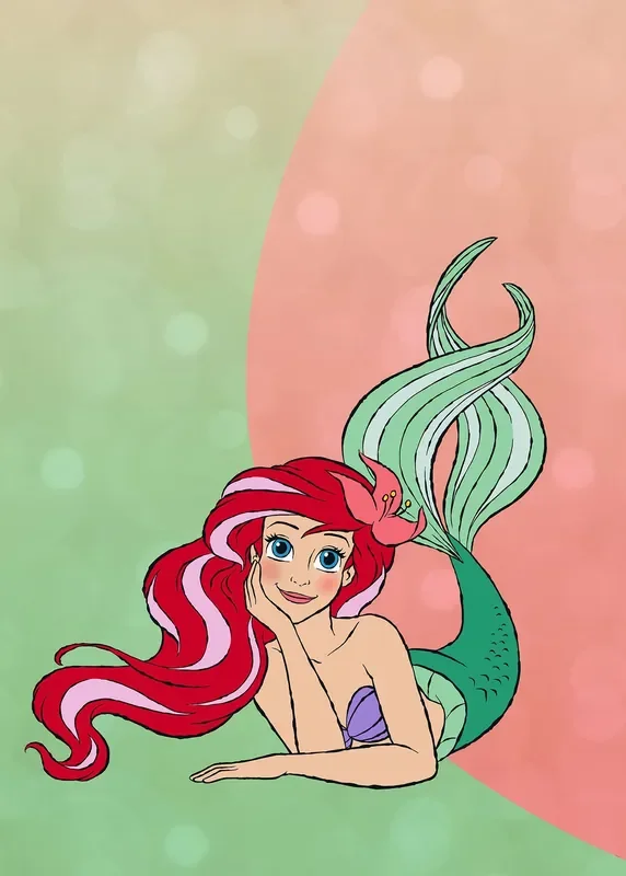 fotomural Ariel – La sirenita rosa y verde de Disney – 610052