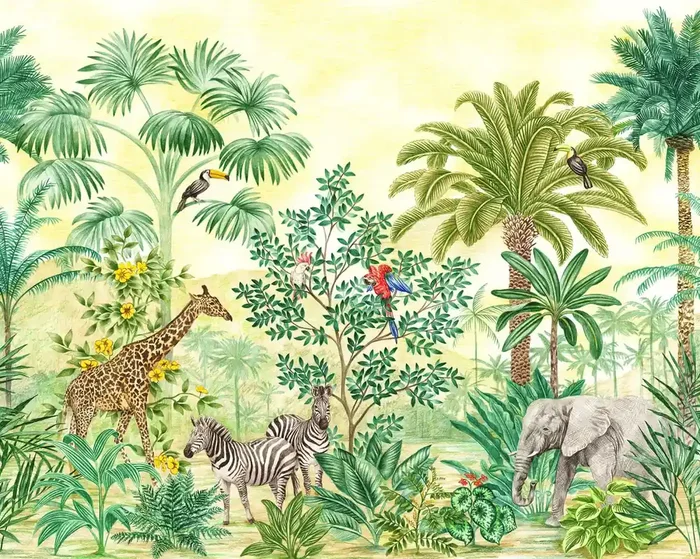 fotomural aventura en la jungla verde de Sanders & Sanders – 612143