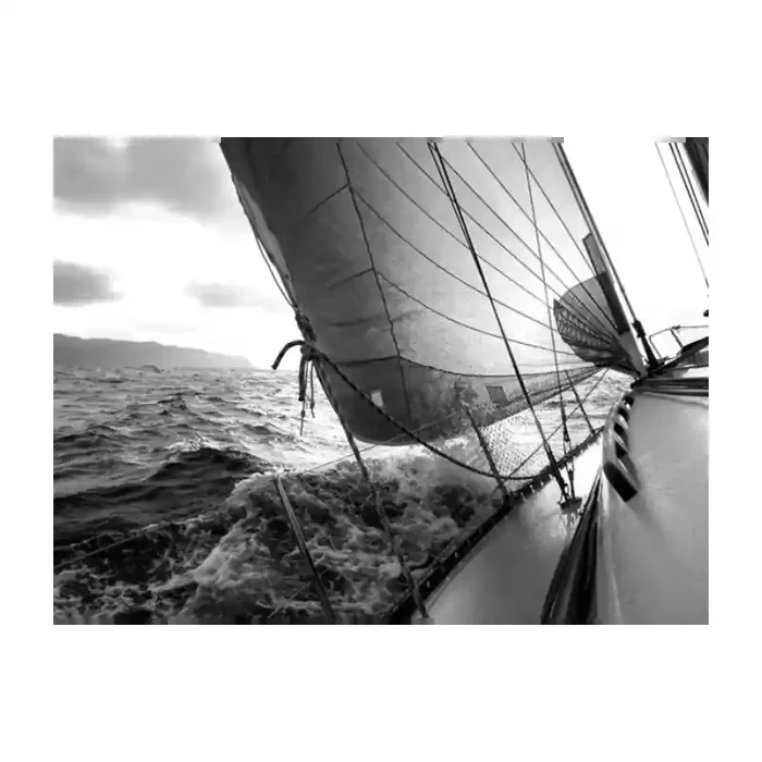 Fotomural Barco de Vela FDE003, 195cm. x 141.4cm., Vinilo Autoadhesivo Mate, Blanco y Negro, Original, 0x0x0x0 cm.