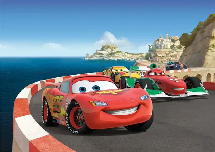 fotomural Cars rojo, verde y azul de Disney – 600347