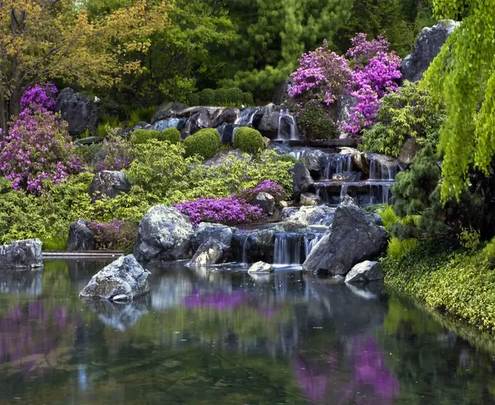 fotomural cascada verde y morado de Sanders & Sanders – 600487