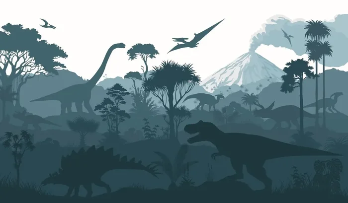 fotomural dinosaurios azul oscuro de ESTAhome – 159488