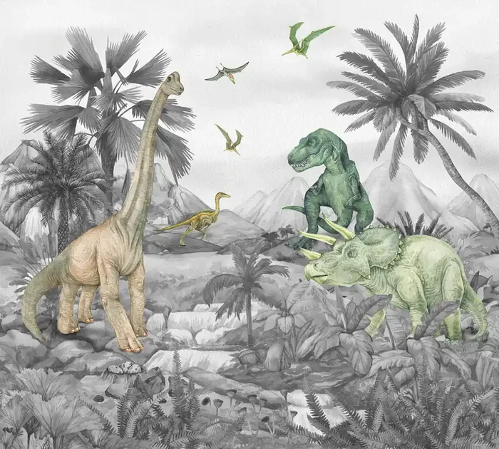 fotomural dinosaurios gris de Sanders & Sanders – 601184