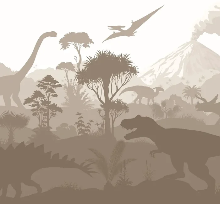 fotomural dinosaurios marrón de ESTAhome – 159493