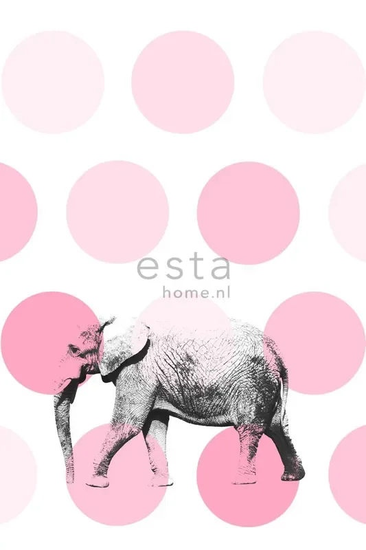 fotomural elefante rosa de ESTAhome – 158708