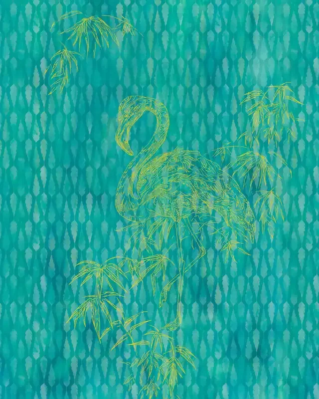 fotomural flamenco azul verde de Sanders & Sanders – 611956