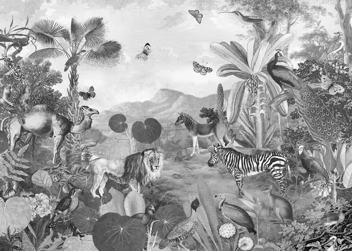 fotomural Flora and Fauna blanco y negro de Komar – 611639