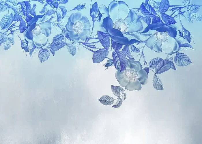 fotomural flores azul de Komar – 610024
