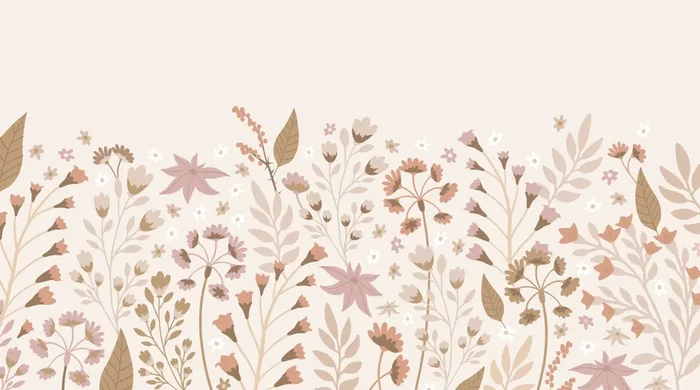fotomural flores beige, rojo barro cocido y rosa de ESTAhome – 159413